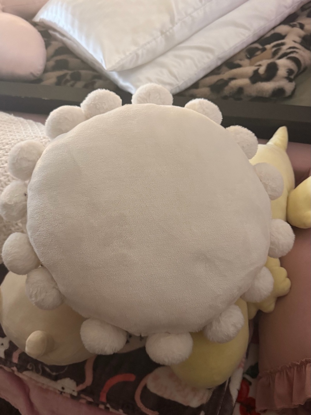 Target Cream Round Pom-Pom Accent Pillow